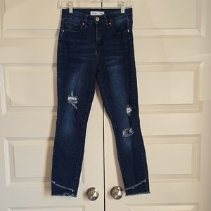 Royalty For Me Dark Blue Distressed Skinny Jeans